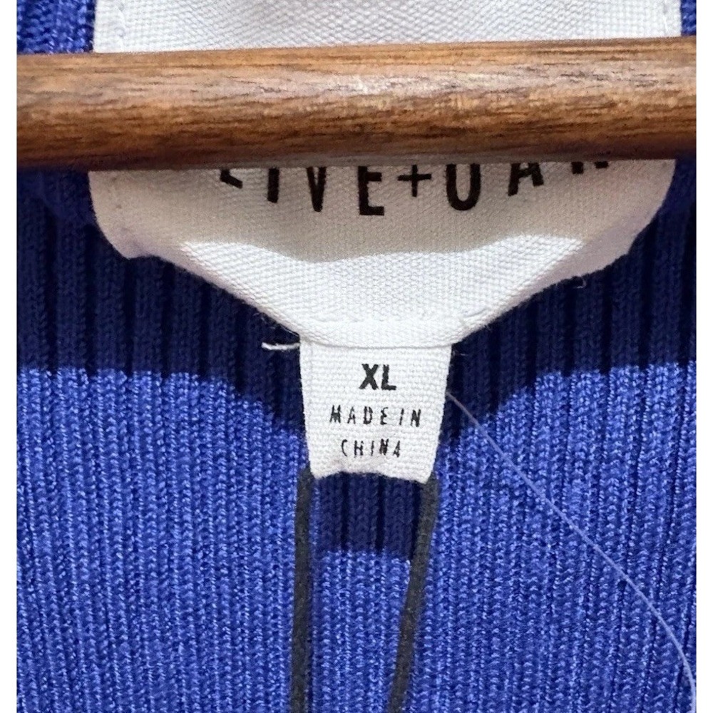 Olive + Oak Galaxy Blue Ribbed Sleeveless Bodycon Sweater Dress XL NWT 3S51377 - Picture 7 of 8